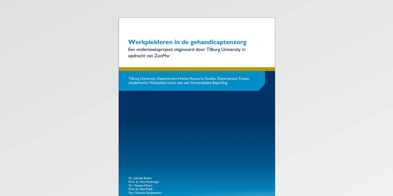 Werkplekleren in de gehandicaptenzorg