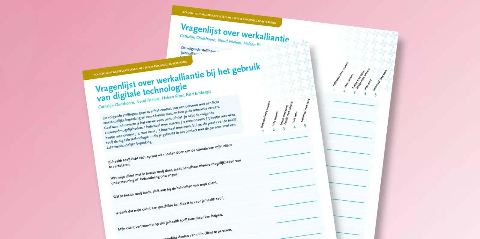 Vragenlijst werkalliantie en digitale technologie
