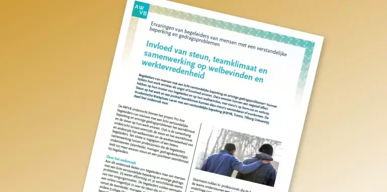 Welbevinden en werktevredenheid begeleiders